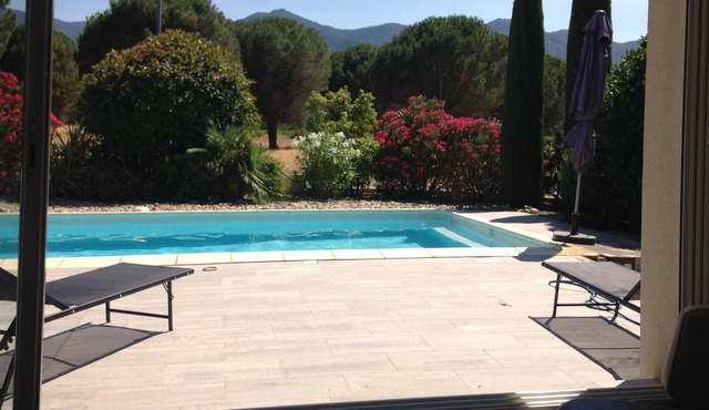 modern villa near the sea, facing the Albères massif, near Spain