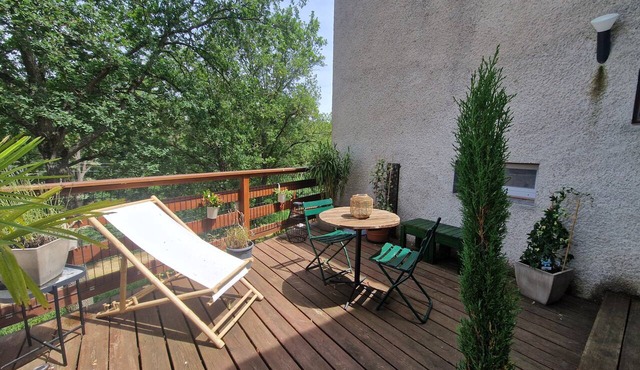 Quiet Apartment 50 m from a River with Private Terrace