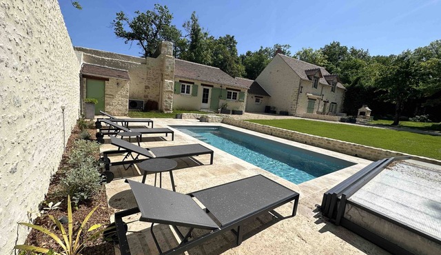 Renovated sheepfold with swimming pool adjacent to golf course