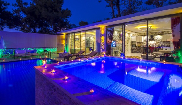 Secluded Luxury Honeymoon Villa in Üzümlü Village , nr. Kalkan, with Indoor Pool in Kas