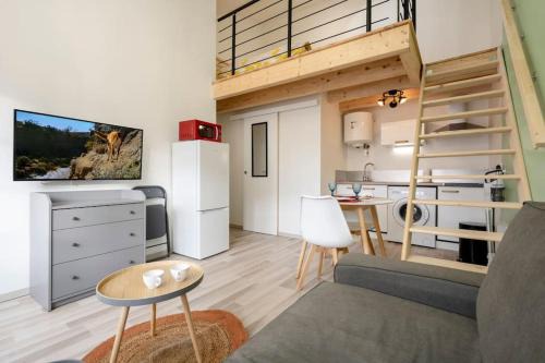 Studio mezzanine "chaumiane" proche de la gare