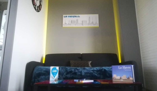Studio full view of the Seine estuary and the sea, 2 steps from the center