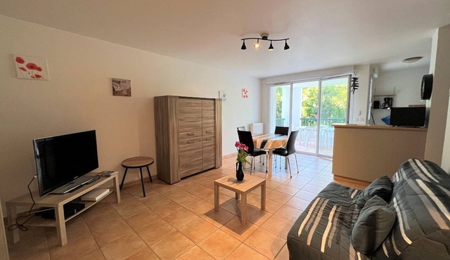 2-bedroom apartment in Cambo-les-Bains with parking and internet